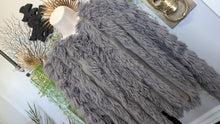 Load image into Gallery viewer, Greylin Grey Faux Fur Shaggy Crop Jacket SM
