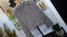 Load image into Gallery viewer, Greylin Grey Faux Fur Shaggy Crop Jacket SM
