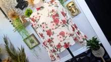 Load image into Gallery viewer, Sheer Boho Sleeve White Floral Blouse Top MD-LG
