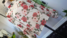 Load image into Gallery viewer, Sheer Boho Sleeve White Floral Blouse Top MD-LG
