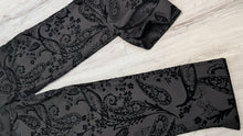 Load image into Gallery viewer, Krazy Larry Velour Embossed Paisley Filigree Pants sz10
