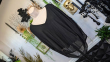 Load image into Gallery viewer, Olivaceous Black Batwing Blouse Sheer Top MD
