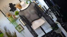 Load image into Gallery viewer, Black Mesh Bolero Crop Top LG-XL
