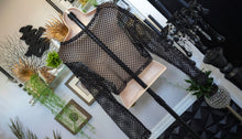 Load image into Gallery viewer, Black Mesh Bolero Crop Top LG-XL
