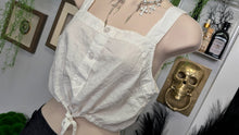 Load image into Gallery viewer, A New Day White Boho Linen Crop Top XS
