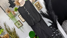 Load image into Gallery viewer, L'Agence Black Lace Pegged Dress SM-MD (no size tag)
