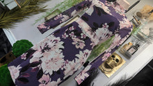 Load image into Gallery viewer, Charlotte Russe Purple Floral Sheer Bodycon Dress XS
