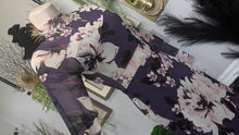 Load image into Gallery viewer, Charlotte Russe Purple Floral Sheer Bodycon Dress XS
