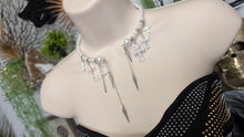 Load image into Gallery viewer, Silver Pearls Rhinestone Cross Choker Necklace
