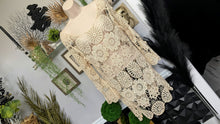 Load image into Gallery viewer, Garage Tan Embroidery Cover Up Dress MD *stained spots*
