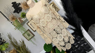 Garage Tan Embroidery Cover Up Dress MD *stained spots*