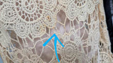 Load image into Gallery viewer, Garage Tan Embroidery Cover Up Dress MD *stained spots*

