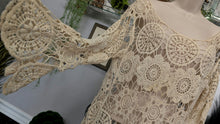 Load image into Gallery viewer, Garage Tan Embroidery Cover Up Dress MD *stained spots*
