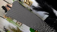 Load image into Gallery viewer, Mossimo B&amp;W Sailor V-Line Maxi Dress MD-LG (Belt &amp; Necklace Not Included)
