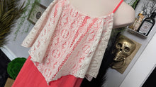 Load image into Gallery viewer, Rebellious One Coral Ivory Lace Maxi Dress MD
