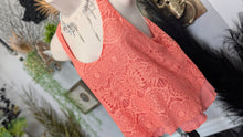Load image into Gallery viewer, Charlotte Russe Coral Lace Crop Top MD
