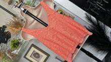 Load image into Gallery viewer, Charlotte Russe Coral Lace Crop Top MD
