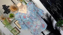 Load image into Gallery viewer, Aodizi Rhinestone Ruffle Sheer Blouse SM
