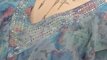 Load image into Gallery viewer, Aodizi Rhinestone Ruffle Sheer Blouse SM

