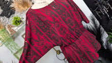 Load image into Gallery viewer, Jennifer Lopez Red Open Arm Blouson Top XS
