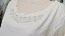 Load image into Gallery viewer, St.John's Bay Ivory Pearl Beaded Top XL
