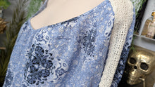 Load image into Gallery viewer, Chelsea &amp; Theodore Crochet Sleeve Blouse Top LG
