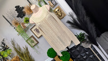 Load image into Gallery viewer, Jessica Simpson Ivory Mesh Knit Open Shoulder Sweater SM
