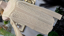 Load image into Gallery viewer, Jessica Simpson Ivory Mesh Knit Open Shoulder Sweater SM
