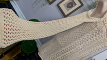 Load image into Gallery viewer, Jessica Simpson Ivory Mesh Knit Open Shoulder Sweater SM
