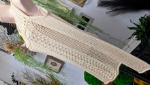 Load image into Gallery viewer, Jessica Simpson Ivory Mesh Knit Open Shoulder Sweater SM
