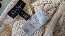 Load image into Gallery viewer, Jessica Simpson Ivory Mesh Knit Open Shoulder Sweater SM
