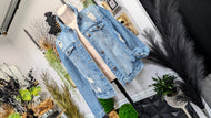 CiSono Frayed Wash Denim Jacket MD