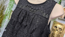 Load image into Gallery viewer, Speechless Black Lace Tunic Tank Top XS
