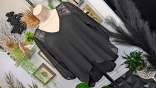 Load image into Gallery viewer, ByBy Black Lace Sheer Blouse Top SM
