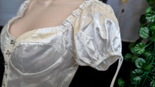 Load image into Gallery viewer, Princess Polly White Satiny Blouson Crop Top sz4/SM
