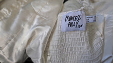 Load image into Gallery viewer, Princess Polly White Satiny Blouson Crop Top sz4/SM
