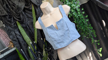 Load image into Gallery viewer, Shein Cornflower Blue Crop Top MD
