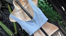 Load image into Gallery viewer, Shein Cornflower Blue Crop Top MD
