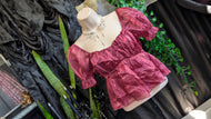 Thirty Thirty Burgundy Sheer Crop Top SM