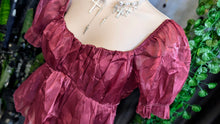Load image into Gallery viewer, Thirty Thirty Burgundy Sheer Crop Top SM
