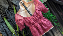 Load image into Gallery viewer, Thirty Thirty Burgundy Sheer Crop Top SM
