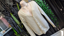 Load image into Gallery viewer, Merona Ivory Shimmer Knit Cardigan Sweater MD
