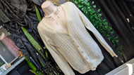Merona Ivory Shimmer Knit Cardigan Sweater MD