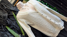 Load image into Gallery viewer, Merona Ivory Shimmer Knit Cardigan Sweater MD
