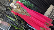 Hot Pink Embroidered Maxi Dress SM-MD (no tags)