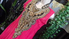 Load image into Gallery viewer, Hot Pink Embroidered Maxi Dress SM-MD (no tags)
