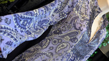 Load image into Gallery viewer, Charter Club Purple Paisley Sheer Blouse sz2/SM
