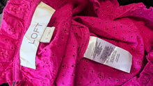 Load image into Gallery viewer, LOFT Pink Ruffle Cotton Blouse SM
