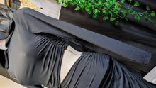 Load image into Gallery viewer, Zara Black Hooded Gothic Bodycon Maxi Slit Dress SM
