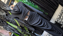 Load image into Gallery viewer, Zara Black Hooded Gothic Bodycon Maxi Slit Dress SM
